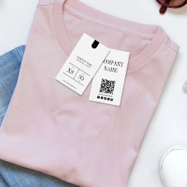 Simple Minimalist QR Code Clothing Price Tag Label
