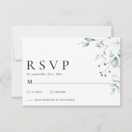 Simple Modern Eucalyptus Greenery Wedding RSVP