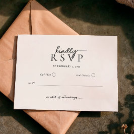 Simple Modern Typography Script Wedding RSVP