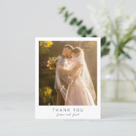 Simple Photo Modern Budget Wedding Thank You Card