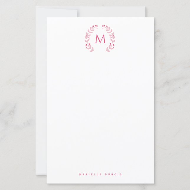 Simple Styled Monogram stationary (Frente)