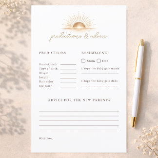 Simple Sun Baby Shower Game Predictions & Advice