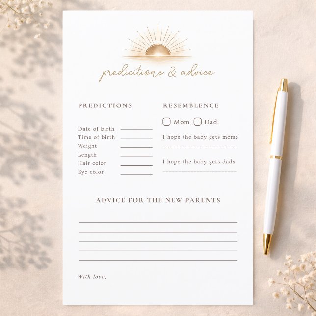 Simple Sun Baby Shower Game Predictions & Advice (Criador carregado)