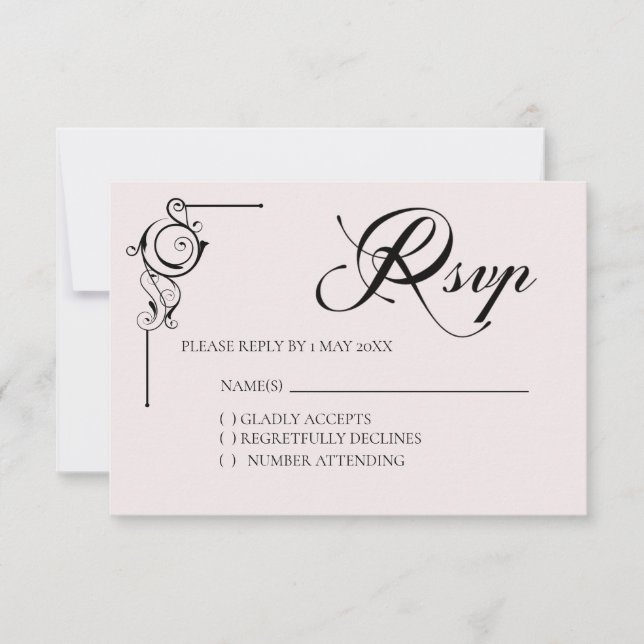 Simple Wedding RSVP card (Frente)