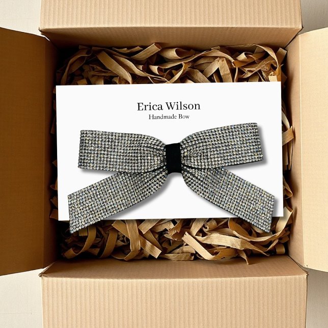 Simple White Hair Bow Clip Barrette Display card (Criador carregado)