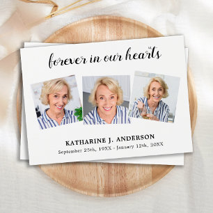 Simples 3 Foto Memorial Funeral Prayer Card