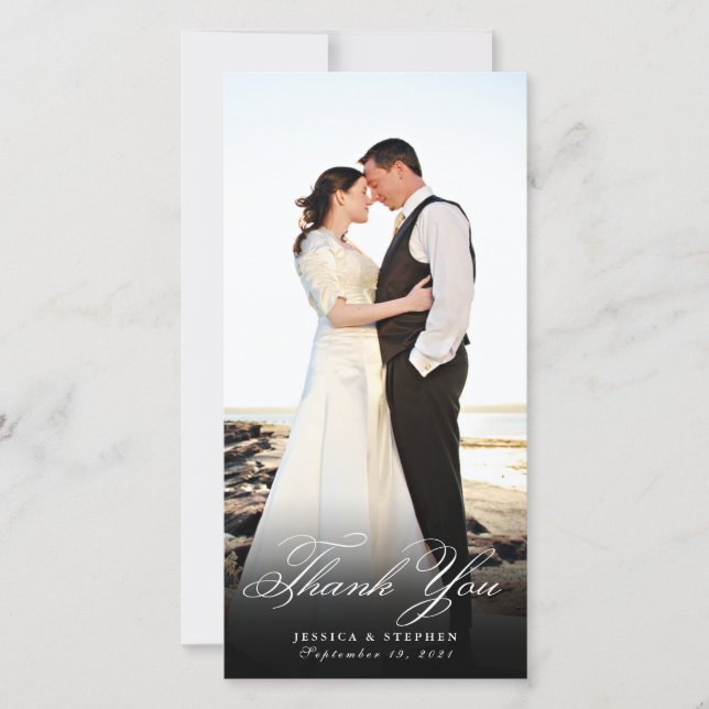 Simples agradecimento ao Cartão com fotos vertical (Frente)