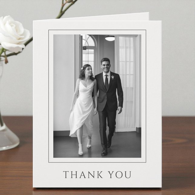 Simples Agradecimento de Casamento com Foto Modern (Criador carregado)