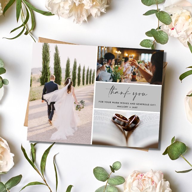 Simples Agradecimento de Casamento em Foto (Simple Photo Wedding Thank You Postcard)
