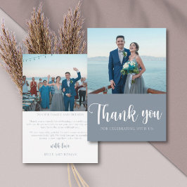 Simples Agradecimento de Casamento em Foto Azul Em