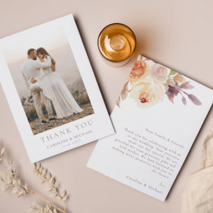 Simples Agradecimento de Casamento Floral Minimali