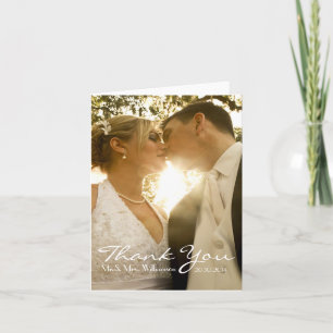 Simples Agradecimento de Foto de Casamento com Cal