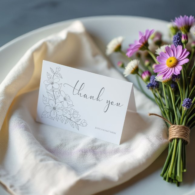 Simples Agradecimento Floral em Script para Casais (Criador carregado)
