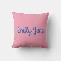 Simples Almofada Personalizada Azul e Rosa
