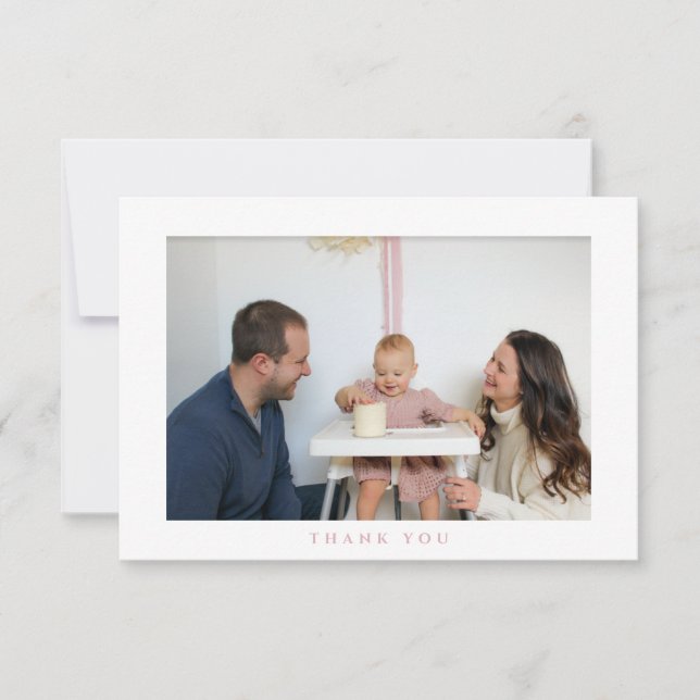 Simples Aniversário Obrigado Cartão com fotos (Frente)