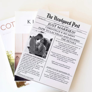 Simples anúncio de casamento em jornal
