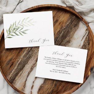 Simples Aquarela Verde Cartões de agradecimentos F