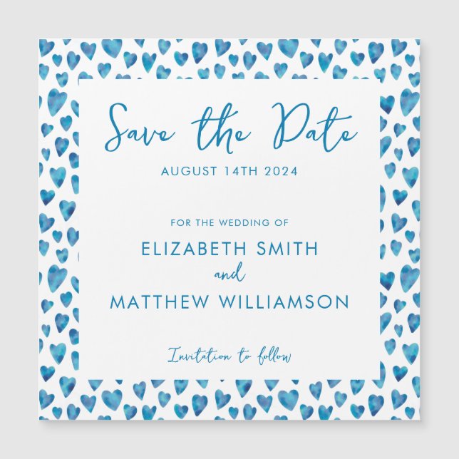 Simples Azul Salve a Data Casamento (Frente)