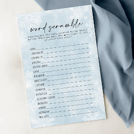 Simples Blue Snowflakes Baby Word Scramble Game