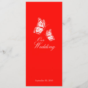 Simples Borboletas Vermelhas Anúncio de casamento
