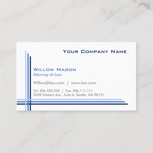 Simples branco, Cartão de visita profissional (Frente)