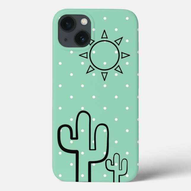 Simples Cactus Mint Green Dots Summer Iphone 6 Cas (Verso)