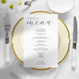 Simples caligrafia elegante menu de casamento