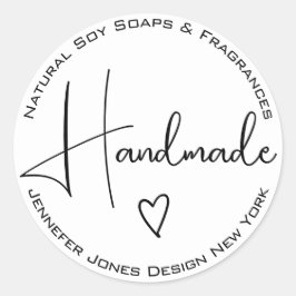 Simples Caligrafia Etiquetas Pretas e Brancas Feit