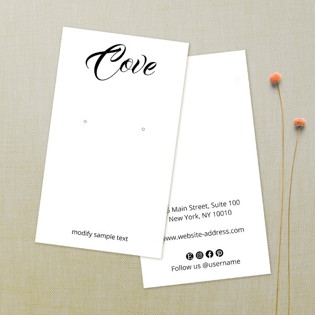 Simples Caligrafia Font Earring Jewelry (Criador carregado)