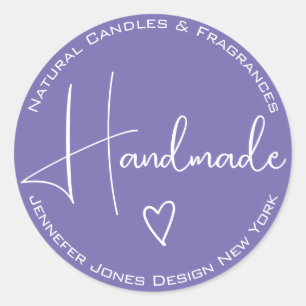 Simples Caligrafia Lilac Lavanda Etiquetas feitas