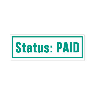 Simples Carimbo de Borracha "Status: PAID"
