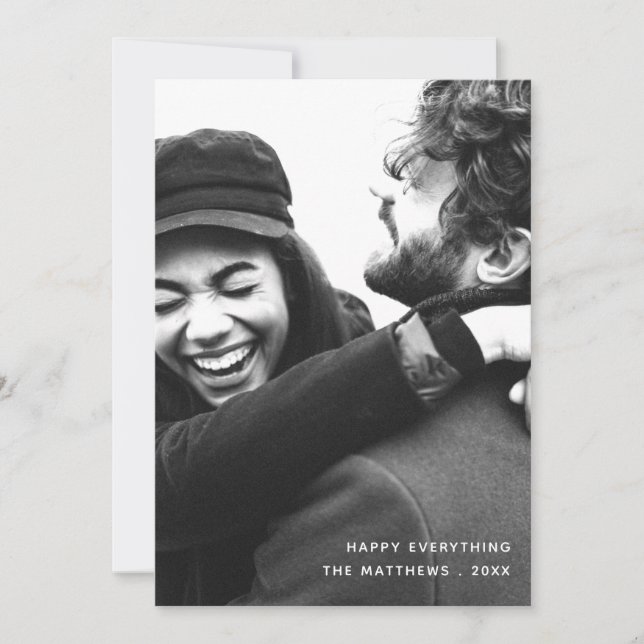 Simples Cartão com fotos de férias minimalista mod (Frente)