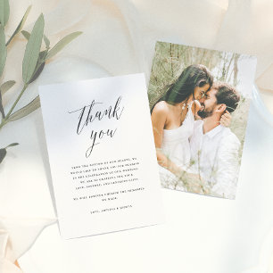 Simples Cartão de Agradecimento de Casamento com C