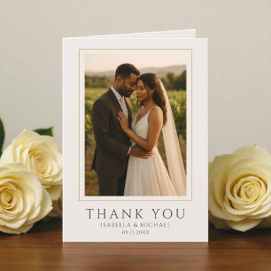 Simples Cartão de Agradecimento de Casamento com F