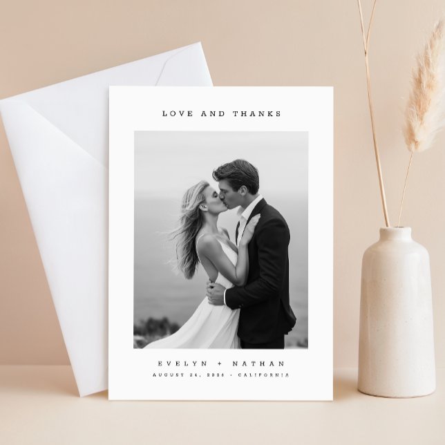 Simples Cartão de Agradecimento de Casamento com O (Criador carregado)