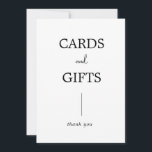 Simples Cartão de Casamento Moderno e Sinal de Pre<br><div class="desc">Uma tomada moderna e simples no dia do casamento para complementar qualquer tema. Par com um quadro de escolha e deixar os hóspedes saberem onde deixar cartas e presentes durante o casamento!</div>