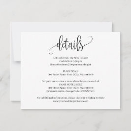 Simples Cartão de Inserção de Casamento Minimalist