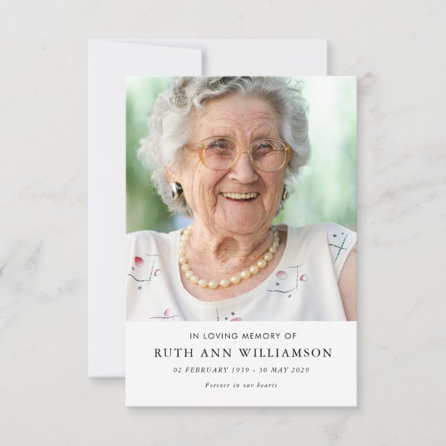 Simples Cartão de Poema Funeral Memorial (Frente)