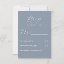 Simples Cartão de Resposta de Casamento Azul Empol