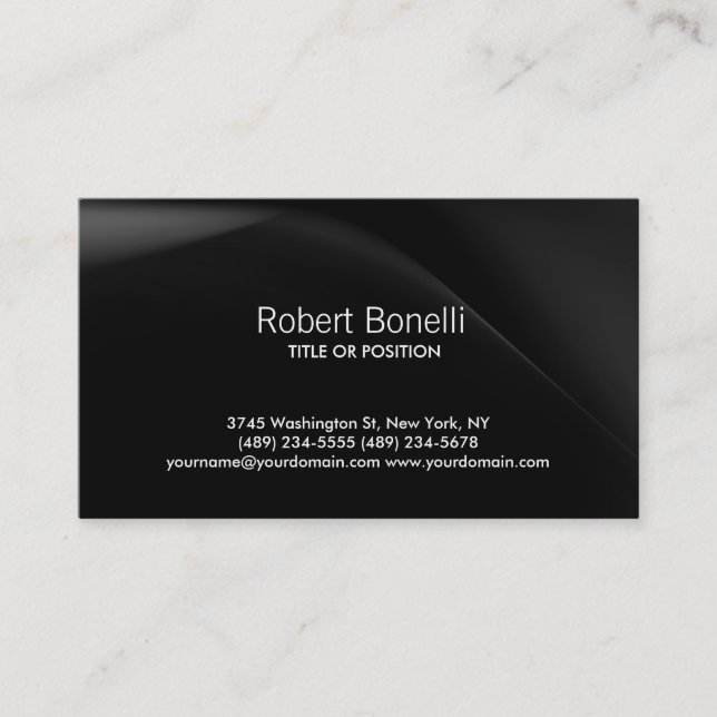 Simples Cartão de visita preto comum (Frente)