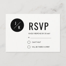 Simples cartão RSVP de casamento moderno - círculo