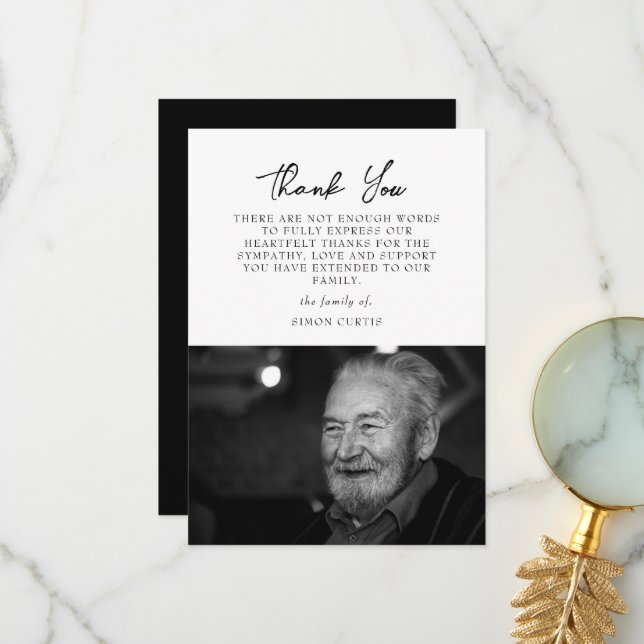 Simples Cartões de agradecimentos de Caligrafia co (Frente/Verso In Situ)