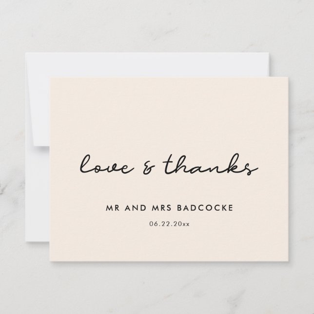 Simples cartões de agradecimentos de casamento (Frente)