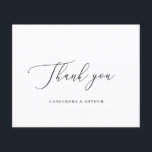 Simples Cartões de agradecimentos de Casamento de<br><div class="desc">Cartões de agradecimentos de casamento clássico de orçamento branco com "Obrigado" em um roteiro delicado. Um layout simples sem gráficos torna isso um design elegante e eterno,  perfeito para um casamento formal. Este cartões de agradecimentos não fotográfico é excelente para um casal que quer cartas de agradecimento sem fotos.</div>