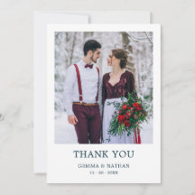 Simples Cartões de agradecimentos de Casamento de