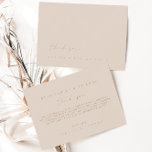 Simples Cartões de agradecimentos de Casamento Min<br><div class="desc">Design apresenta uma fonte manuscrita e um design minimalista moderno. Projetado para coordenar com a coleção de convites para casamento "SERENA". Para alterar os detalhes,  clique em "Personalizar este modelo". Exibir o link de coleção nesta página para ver todos os itens correspondentes nesta bela design</div>