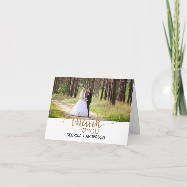 Simples Cartões de agradecimentos de Fotografia de (Frente)