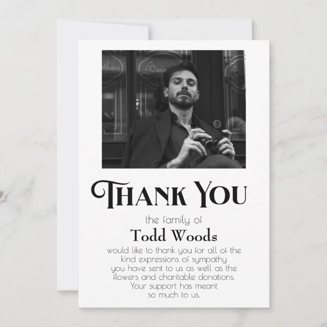 Simples Cartões de agradecimentos de Simpatia de F (Frente)