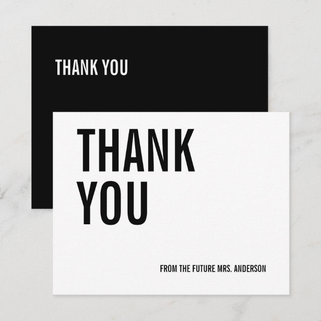 Simples Cartões de agradecimentos de Tipografia Br (Frente/Verso)