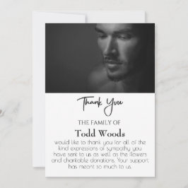 Simples Cartões de agradecimentos Funeral De Foto,